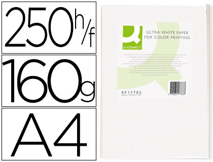 250h papel fotocopiadora Q-Connect Ultra white A4 160g/m²